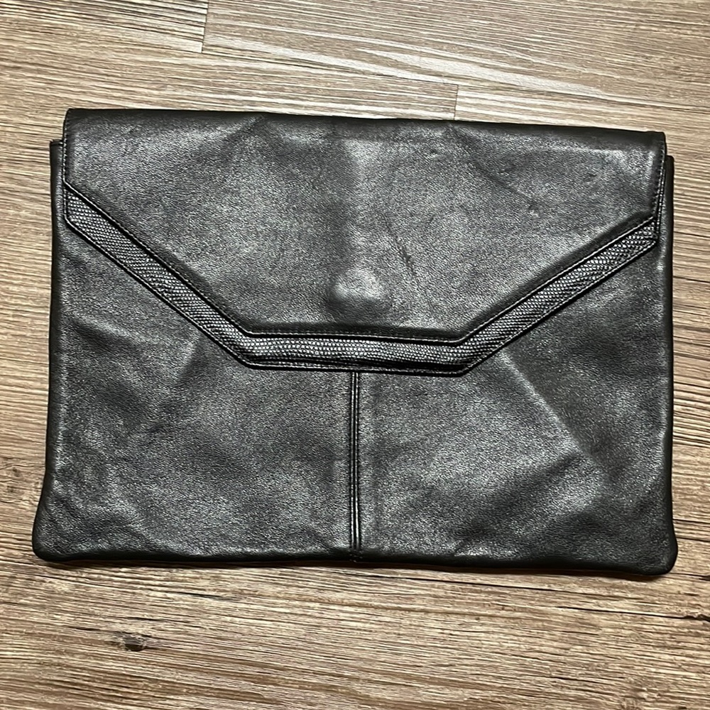 🔴 Vintage Leather Envelope Clutch